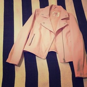 Justice pink leather jacket